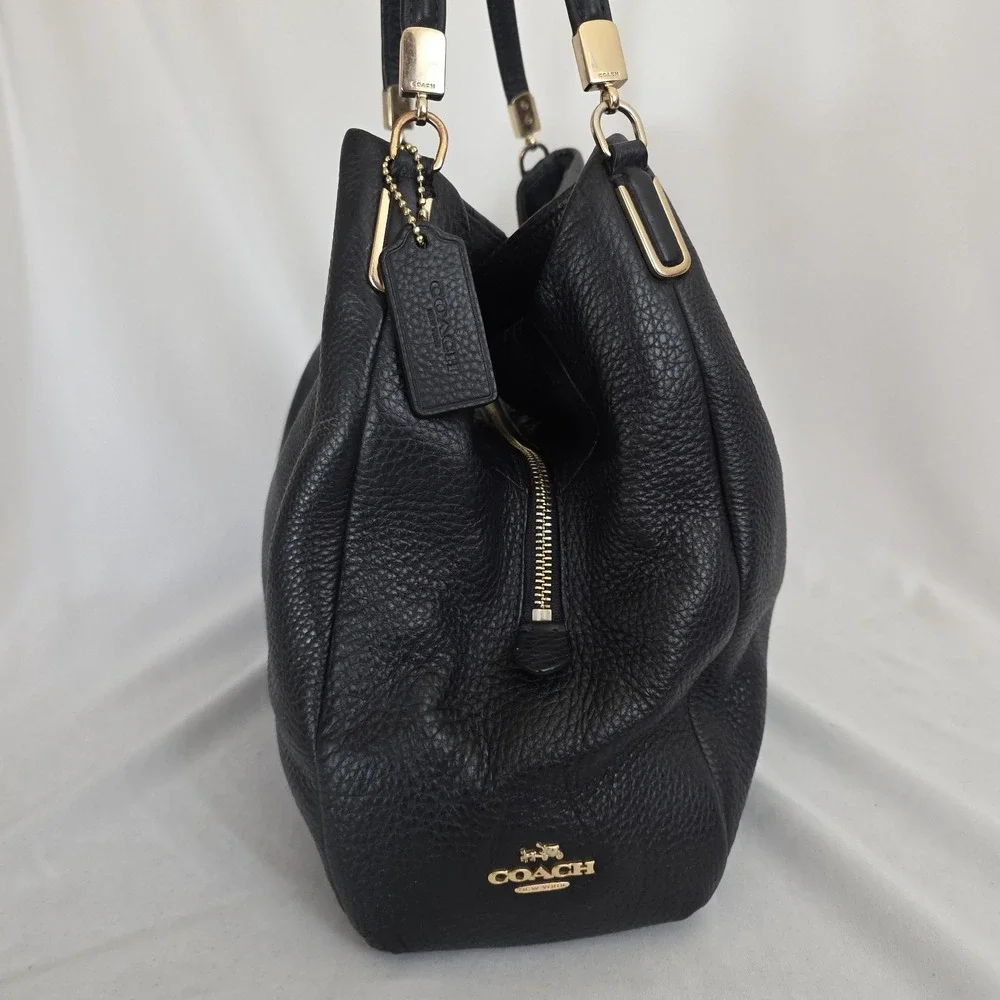Coach Phoebe Madison Boho Leather Shoulder Bag Hobo Dark Midnight Navy F34495